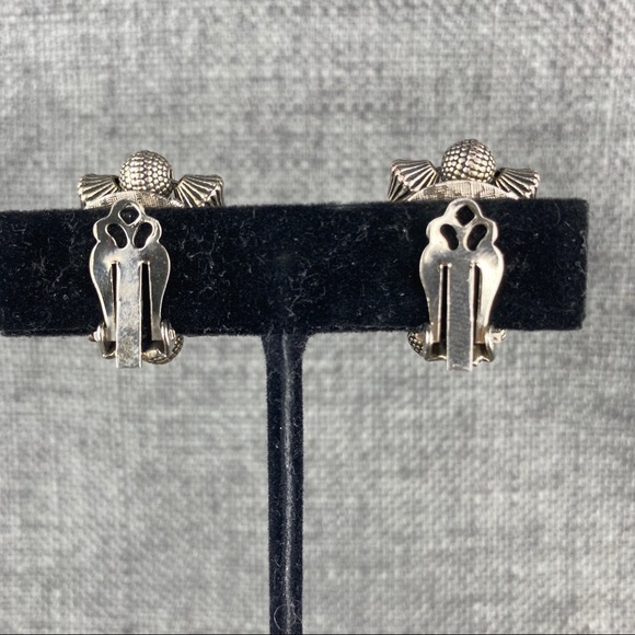 Vintage Silver Patterned Beads & Crystal Clip Ons - Picture 3 of 6